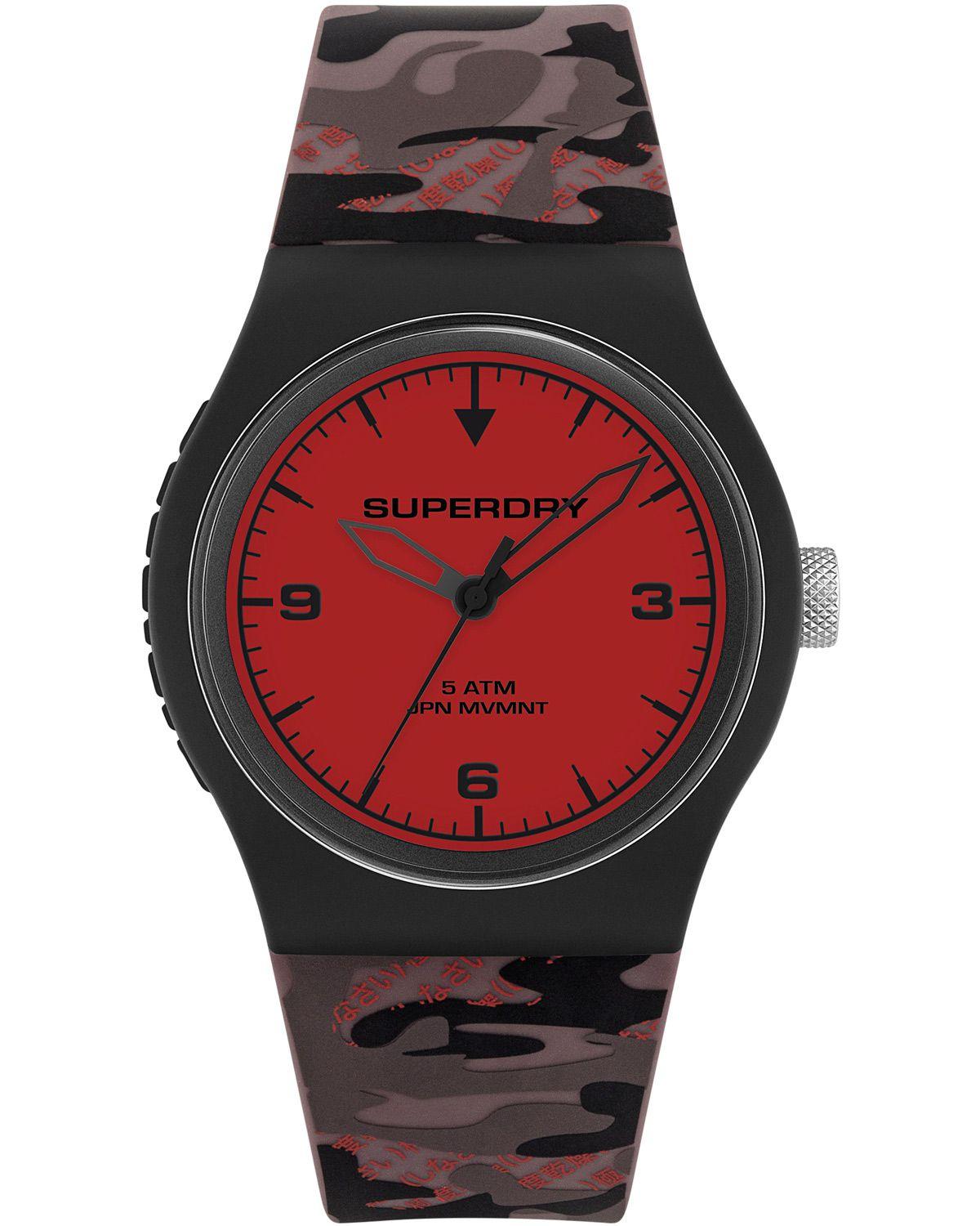 Superdry SUPERDRY Urban Fluro Camo - SYG296BR, Black case with Military Rubber Strap