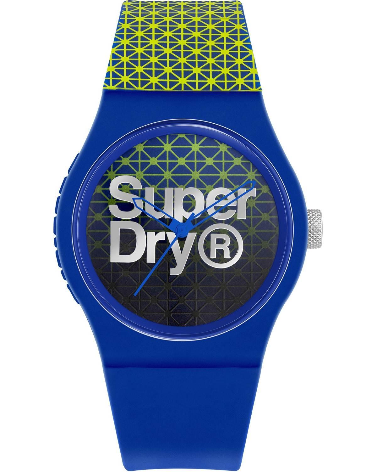 Superdry SUPERDRY Urban - SYG268UN, Blue case with Blue & Yellow Rubber Strap