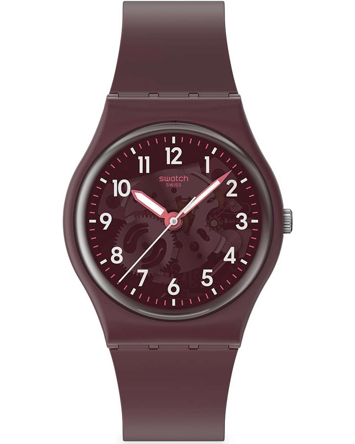 SWATCH Essentials Time To Teal - SO28R115, Bordeaux case with Bordeaux Rubber Strap