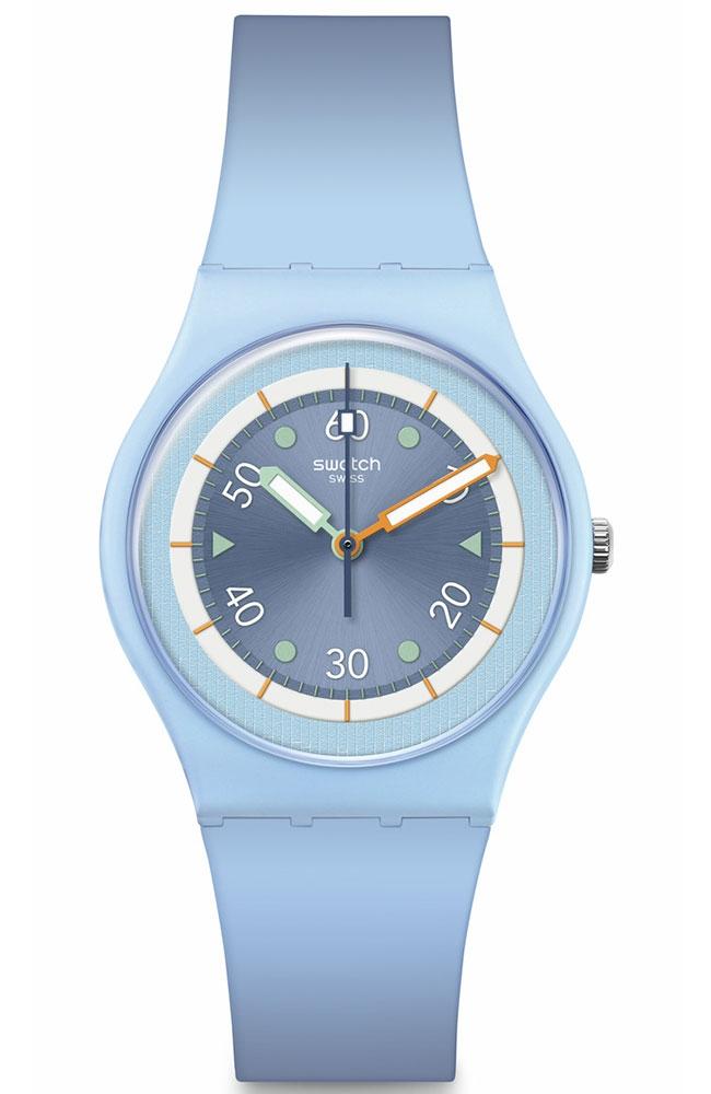 SWATCH Frozen Waterfall - SO31L100, Light Blue case with Light Blue Rubber Strap