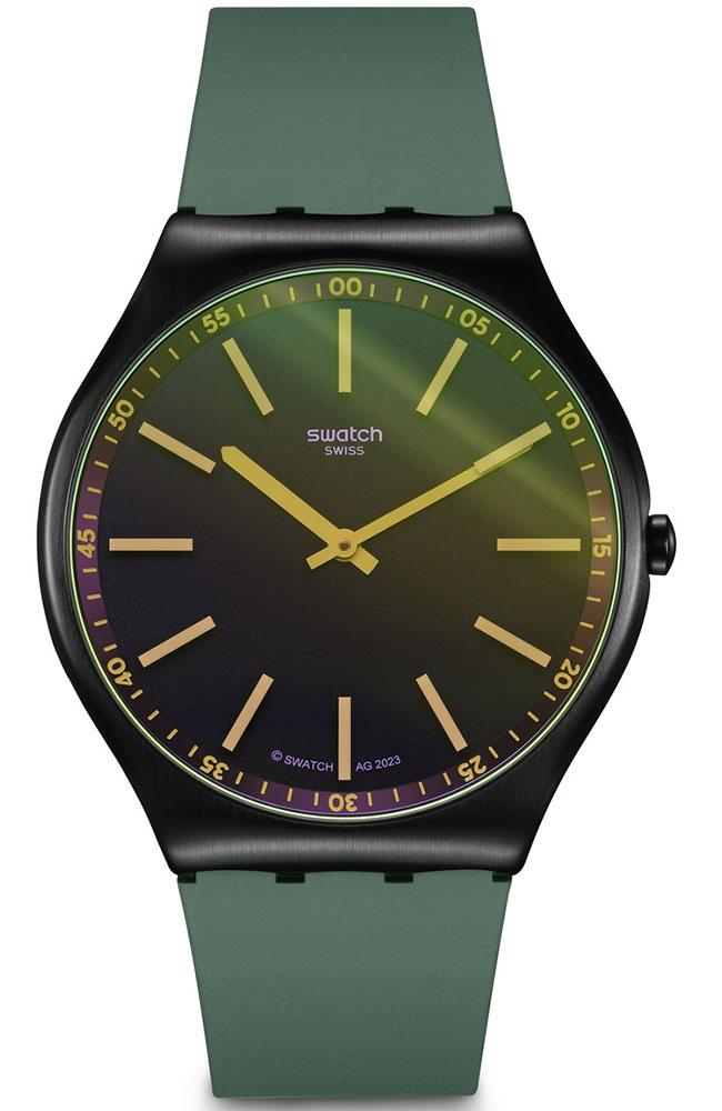 SWATCH Green Vision - SS07B112, Black case with Green Rubber Strap