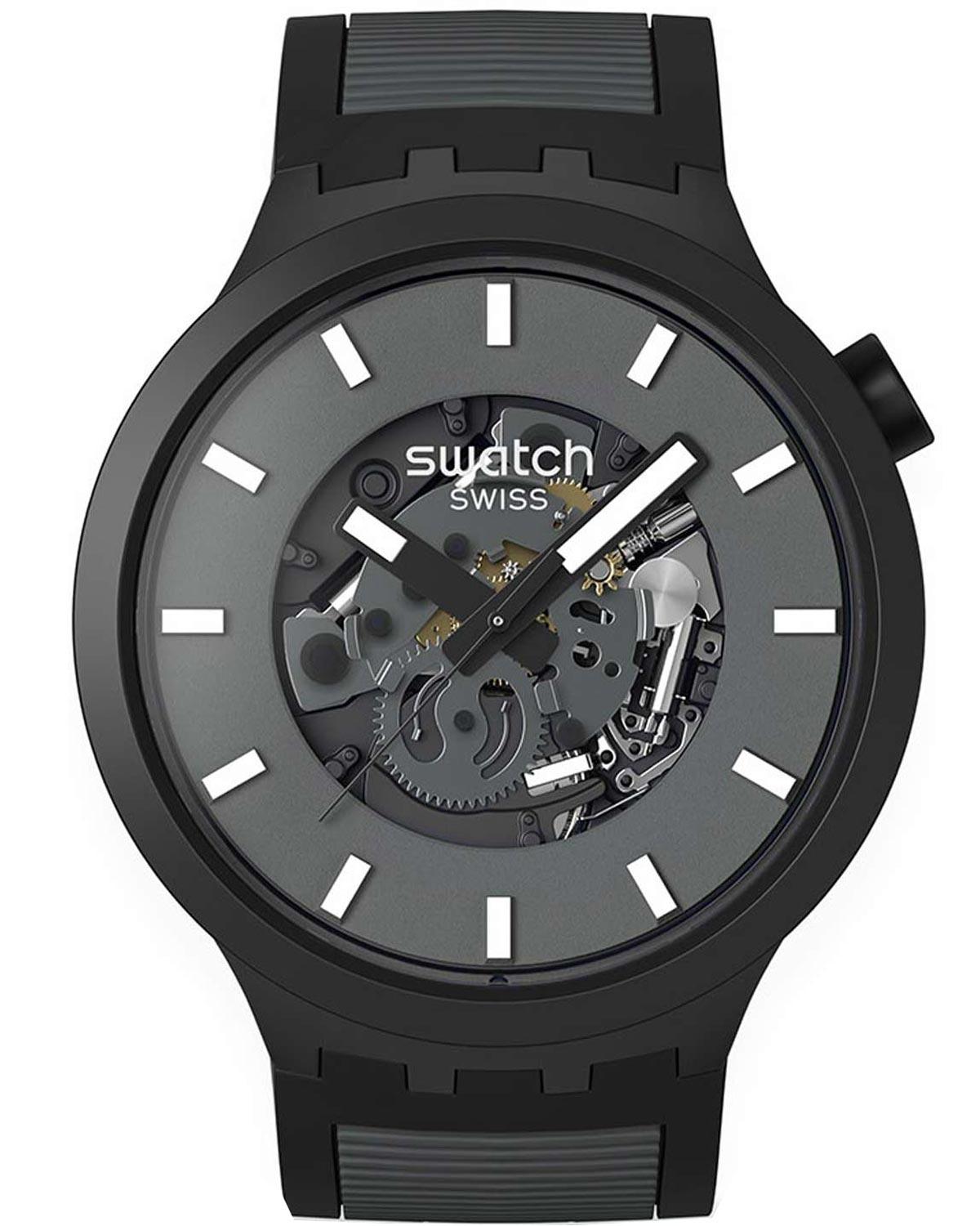 SWATCH Past The Horizon - SB05B113, Black case with Grey Rubber Strap