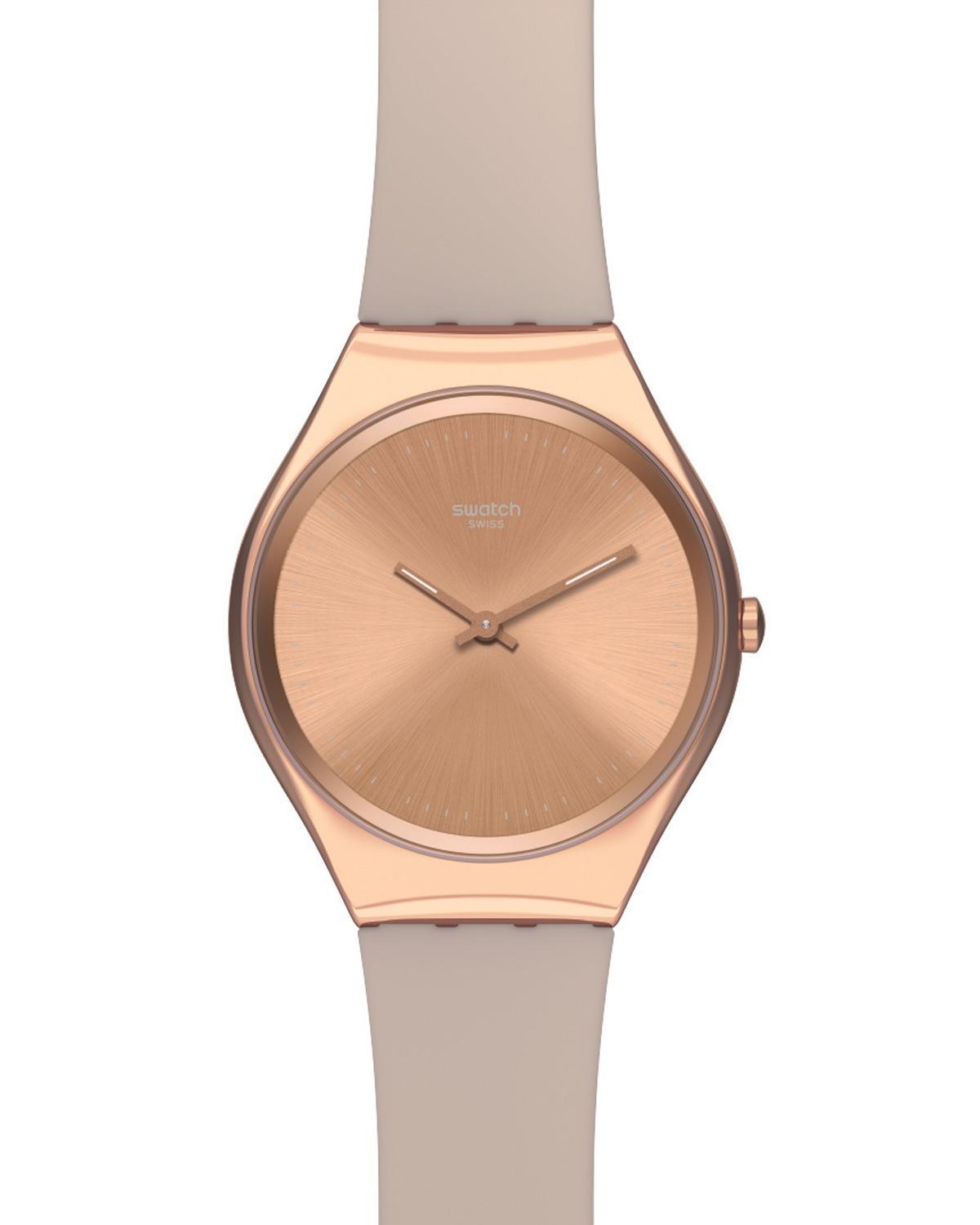 SWATCH Skinrosee - SYXG101 , Rose Gold Case with Beige Rubber Strap