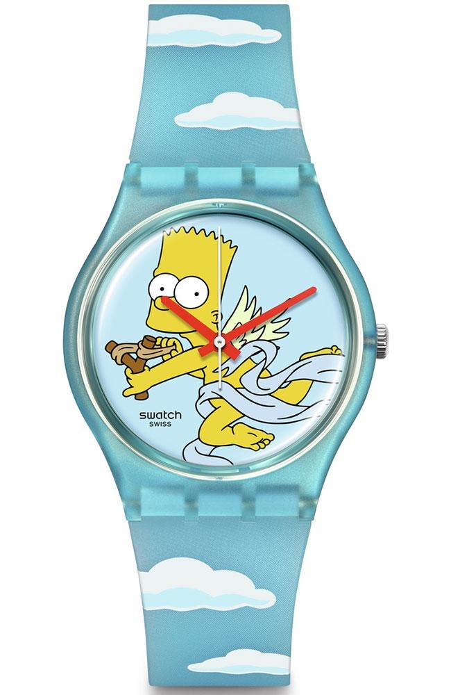 SWATCH The Simpsons Angel Bart - SO28Z115, Light Blue case with Light Blue Rubber Strap