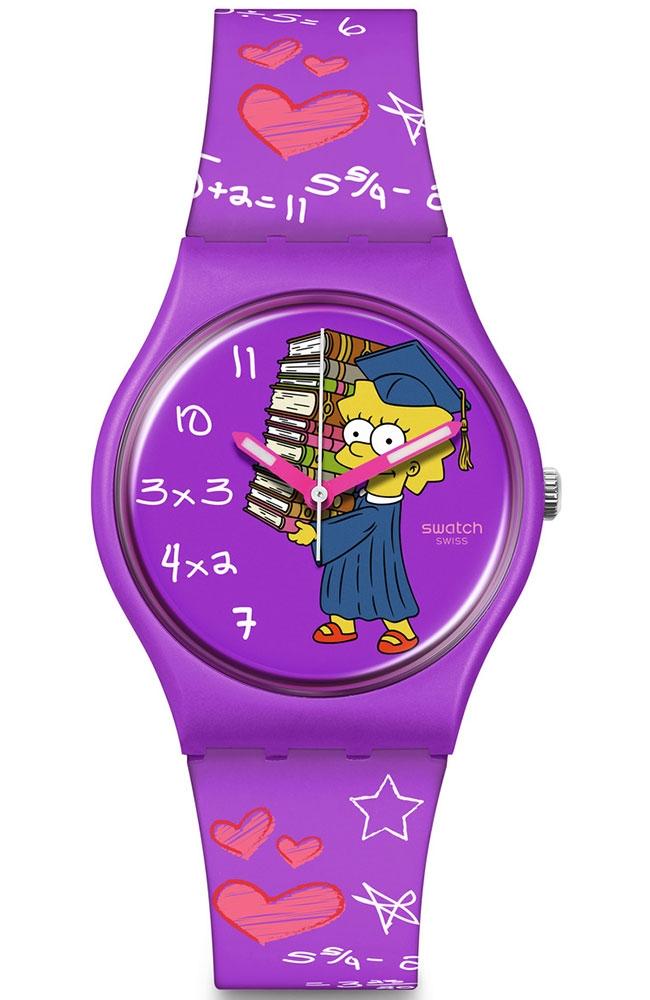 SWATCH The Simpsons - SO28Z118, Purple case with Purple Rubber Strap