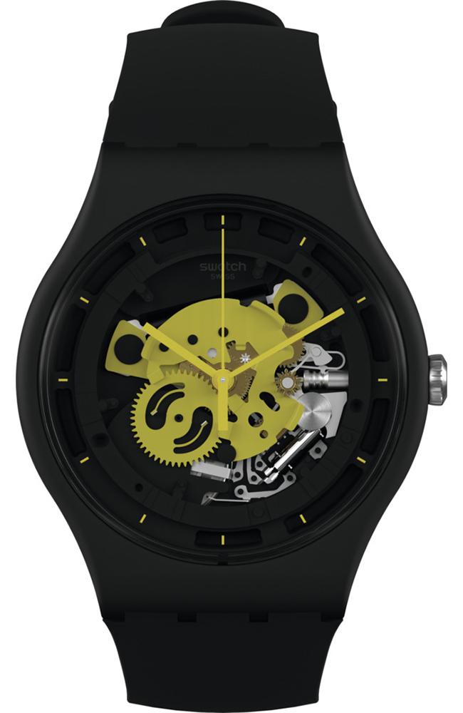 Swatch SWATCH Time To Yellow Big - SO32B111, Black case with Black Rubber Strap