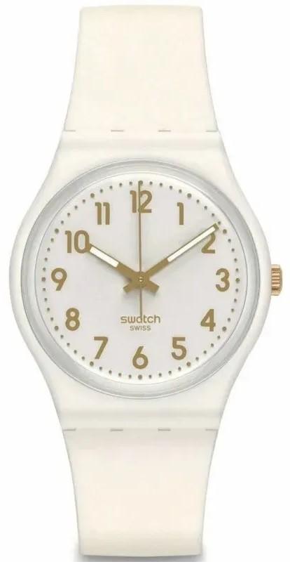 Swatch SWATCH White Bishop - SO28W106, White case with White Rubber Strap