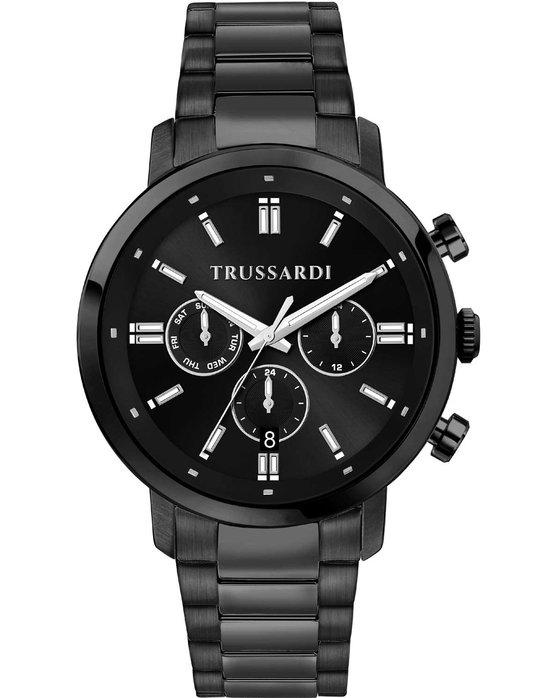 Trussardi TRUSSARDI T-Couple Dual Time - R2453147011, Black case with Stainless Steel Bracelet