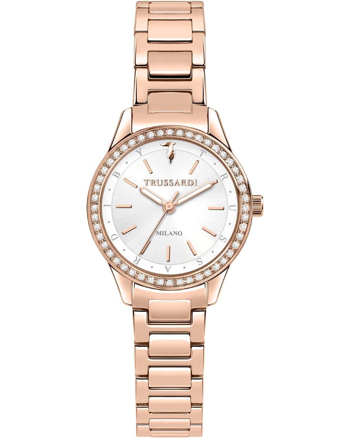 Trussardi TRUSSARDI T-Sky Crystals - R2453151503, Rose Gold case with Stainless Steel Bracelet