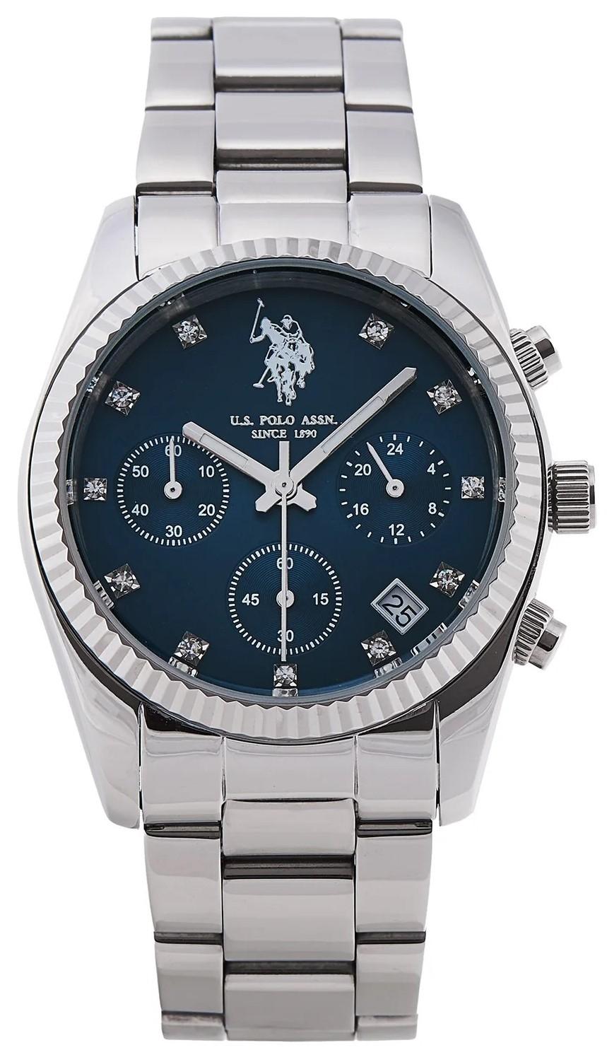  U.S. POLO Amelie Crystals - USP8312BL , Silver case with Stainless Steel Bracelet 2025