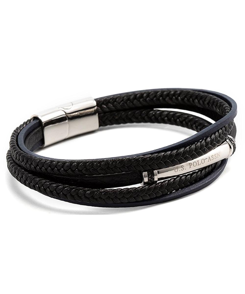 US POLO Βραχιόλι από Aνοξείδωτο ατσάλι Black Blue JW9090BR