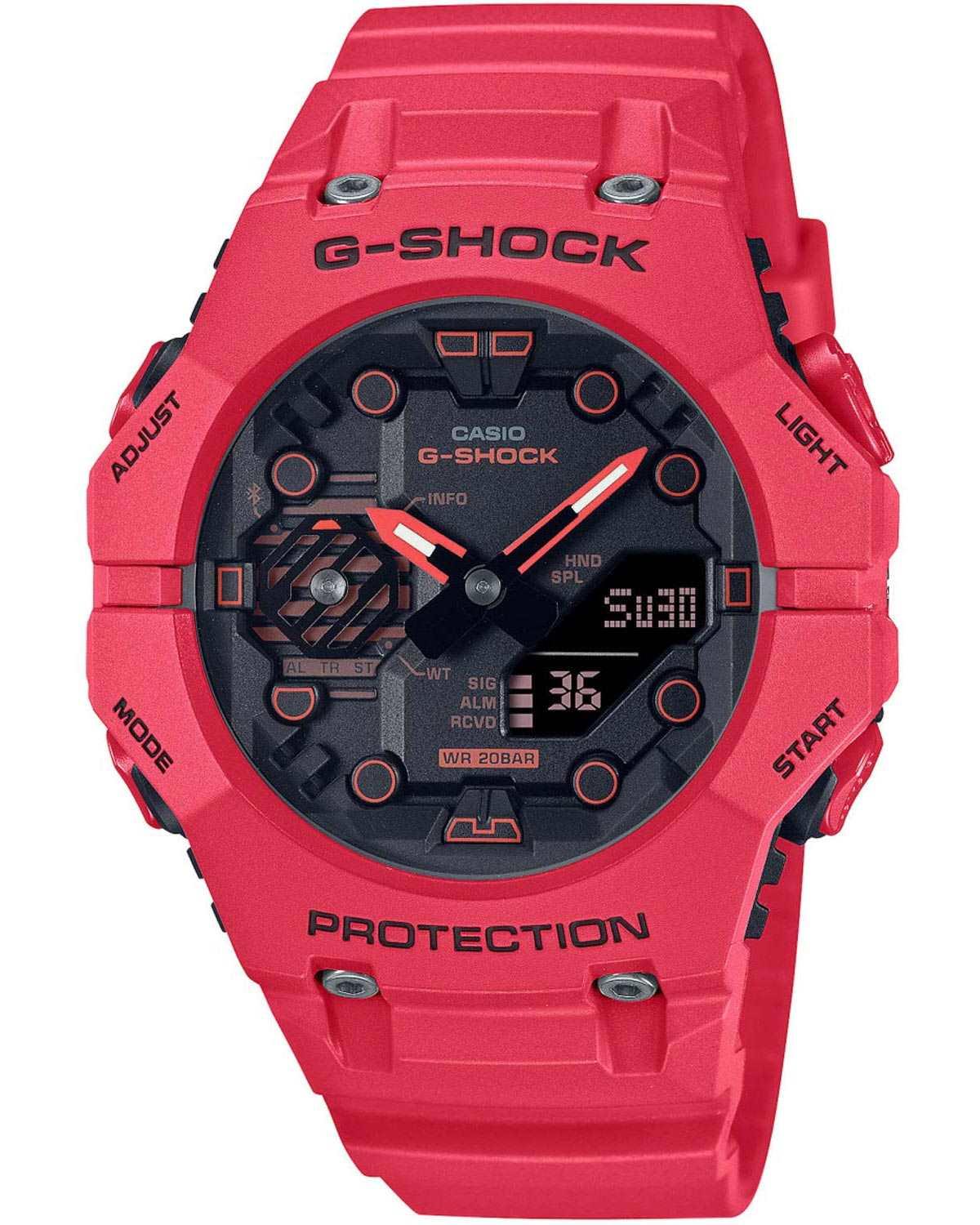 CASIO G-SHOCK Smartwatch Chronograph Red Rubber Strap GA-B001-4AER