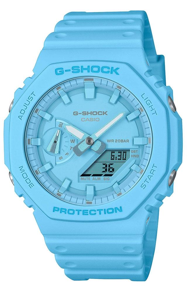 CASIO G-SHOCK Chronograph Light Blue Biosourced Strap GA-2100-2A2ER