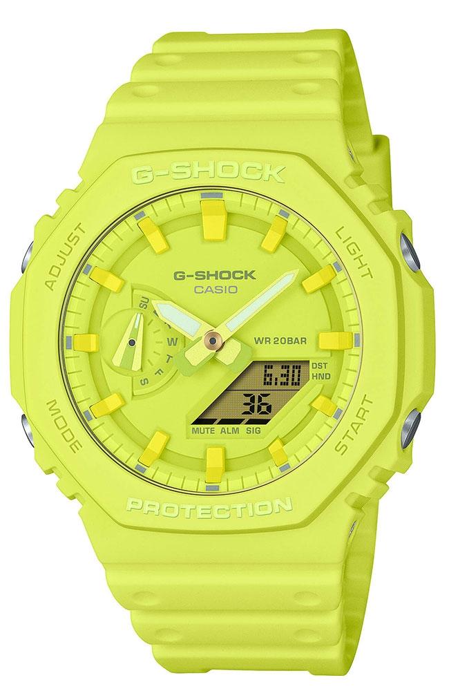 CASIO G-SHOCK Chronograph Light Green Biosourced Strap GA-2100-9A9ER