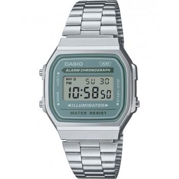 CASIO Collection - A-168WA-3AYES, Silver case with Stainless Steel Bracelet