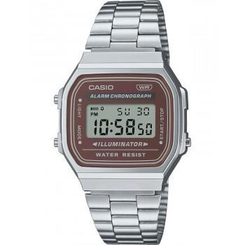 CASIO Collection - A-168WA-5AYES, Silver case with Stainless Steel Bracelet