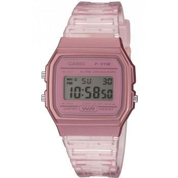 CASIO Collection - F-91WS-4EF,  Pink case with Pink Rubber Strap 