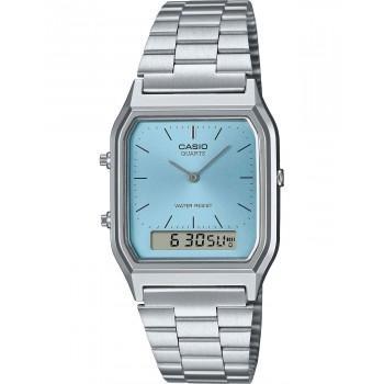 CASIO Collection Vintage - AQ-230A-2A1MQYES,  Silver case with Stainless Steel Bracelet