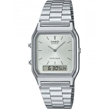 CASIO Collection Vintage - AQ-230A-7AMQYES,  Silver case with Stainless Steel Bracelet