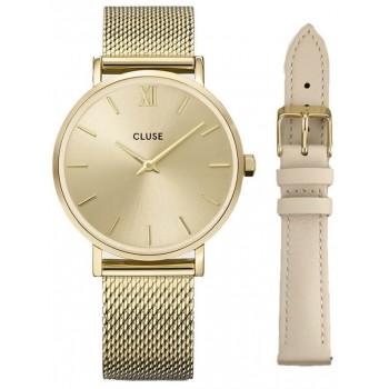CLUSE Minuit Gift Set - CG10206,  Gold case with Stainless Steel Bracelet