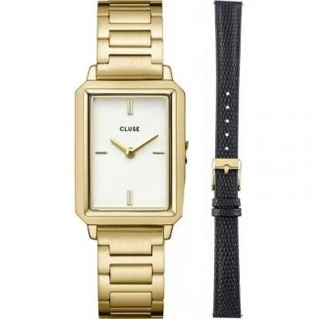 CLUSE Fluette Gift Set - CG11501,  Gold case with Stainless Steel Bracelet