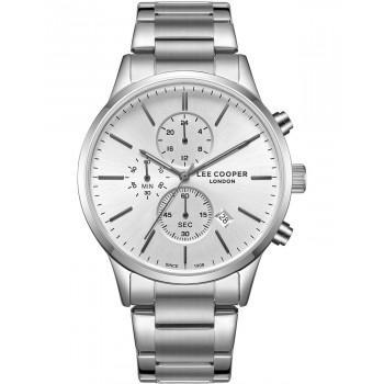 LEE COOPER Chronograph Men's - LC08042.330,  Silver case with Stainless Steel Bracelet
