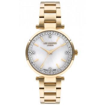 LEE COOPER Crystals Ladies - LC07591.120, Gold case with Stainless Steel Bracelet