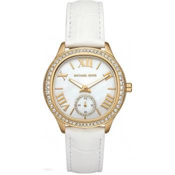 MICHAEL KORS Sage - MK4818, Gold case with White Leather Strap