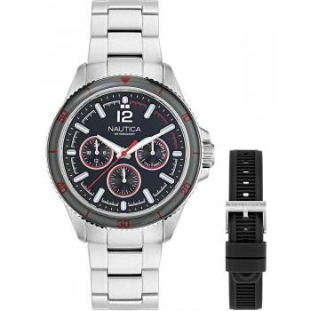 NAUTICA  NCT Windrose - NAPWRS406, Silver case with Stainless Steel Bracelet