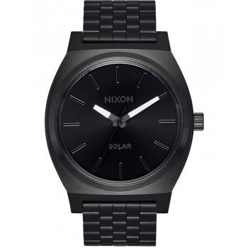 NIXON Time Teller Solar - A1369-756-00  Black case  with Stainless Steel Bracelet