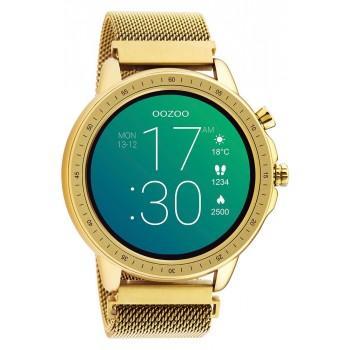 OOZOO Smartwatch - Q00306,  Gold case with Silver Metal Strap 