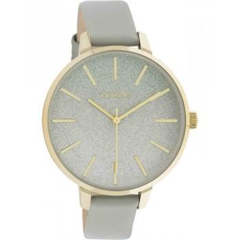 OOZOO Timepieces - C11031, Gold case with Grey Leather Strap 