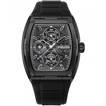 POLICE Creed - PEWJQ0004501,  Black case with Black Rubber Strap