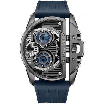 POLICE Daintree - PEWGQ2203604,  Grey case with Blue Rubber Strap
