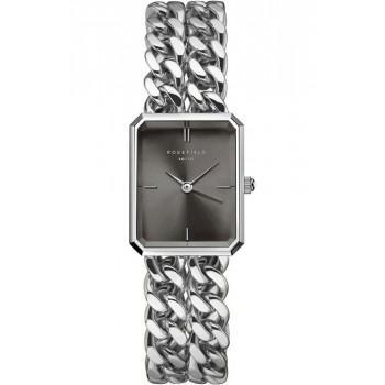 ROSEFIELD The Octagon XS Studio Double Chain - SGSSS-O78  Silvercase with Stainless Steel Bracelet