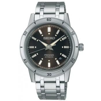 SEIKO Presage Style 60s 'Elegant Yet Rugged' in brown Automatic - SRPL09J1,  Silver case with Stainless Steel Bracelet