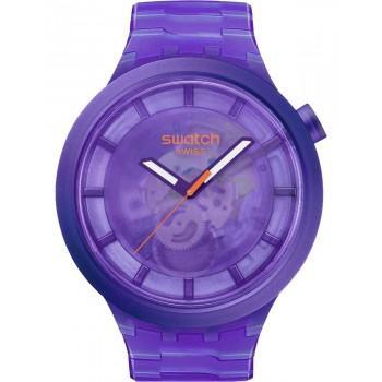 SWATCH Big Bold Colors Of Joy Purple - SB05V103, Purple case with Purple Rubber Strap