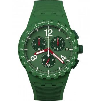 SWATCH Essentials Primarily Chronograph - SUSG407, Green case with Green Rubber Strap