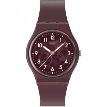 SWATCH Essentials Time To Teal - SO28R115,  Bordeaux case with Bordeaux Rubber Strap