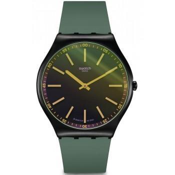 SWATCH Green Vision - SO29C100,  Black case with Green Rubber Strap