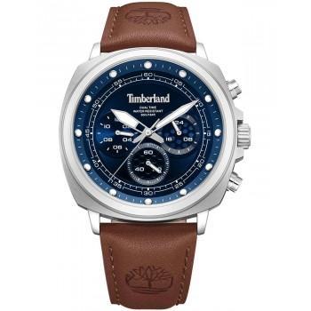 TIMBERLAND WILLISTON SMALL - TDWGF0041201,  Silver case with Brown Leather Strap