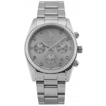 U.S. POLO Amelie Crystals - USP8319ST , Silver case with Stainless Steel Bracelet