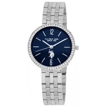 U.S. POLO Ladie's Crystals - USP8275BL, Silver case with Stainless Steel Bracelet